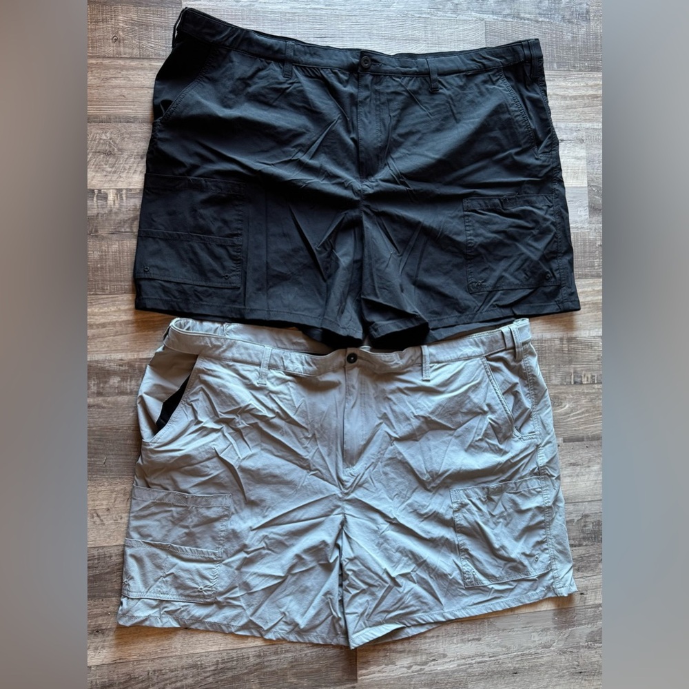 Magellan Outdoors Men's Cargo Shorts in Black and Gray (both pairs for $12)
